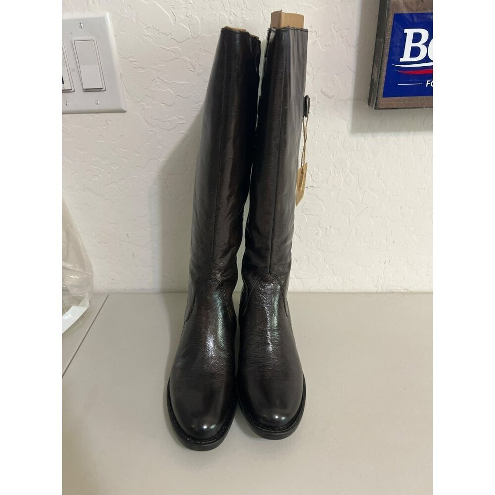 Women Born Gibb Grey Knee High Riding Boot Sz 7.5 Leather Boot